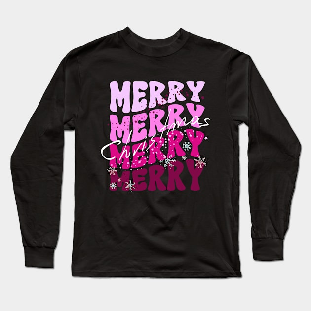 Merry Christmas VINTAGE Long Sleeve T-Shirt by Myartstor 